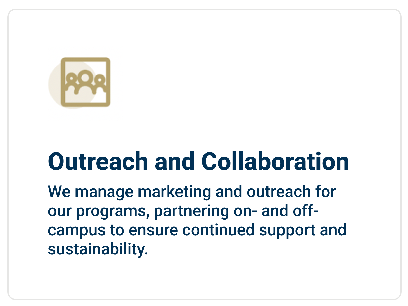 Outreach and Collaboration Information